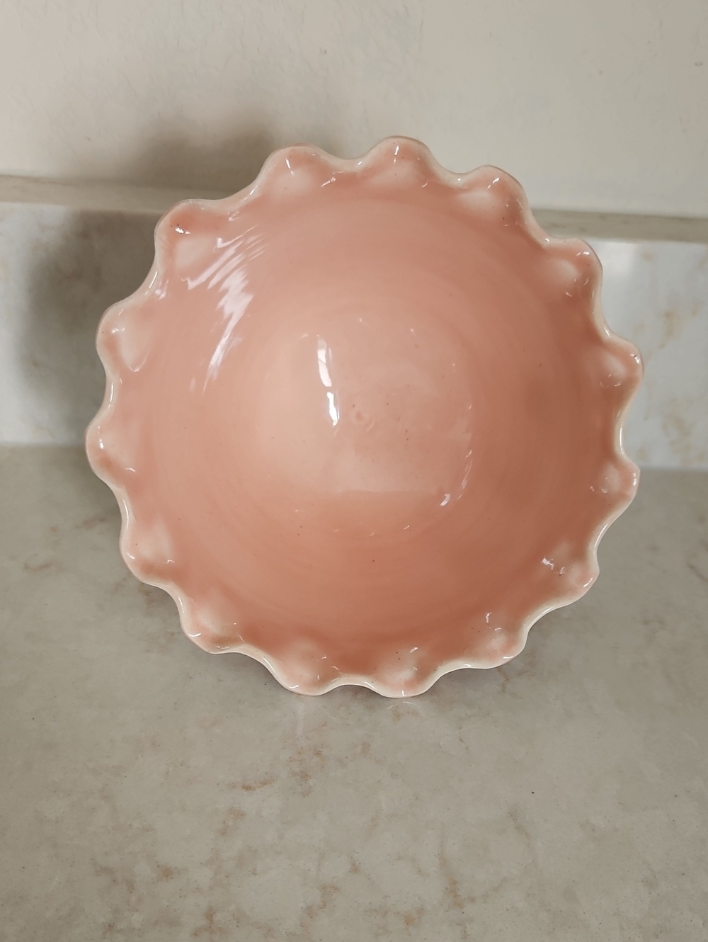 Pretty Pink Ruffled Bowl - Picture 2 of 7